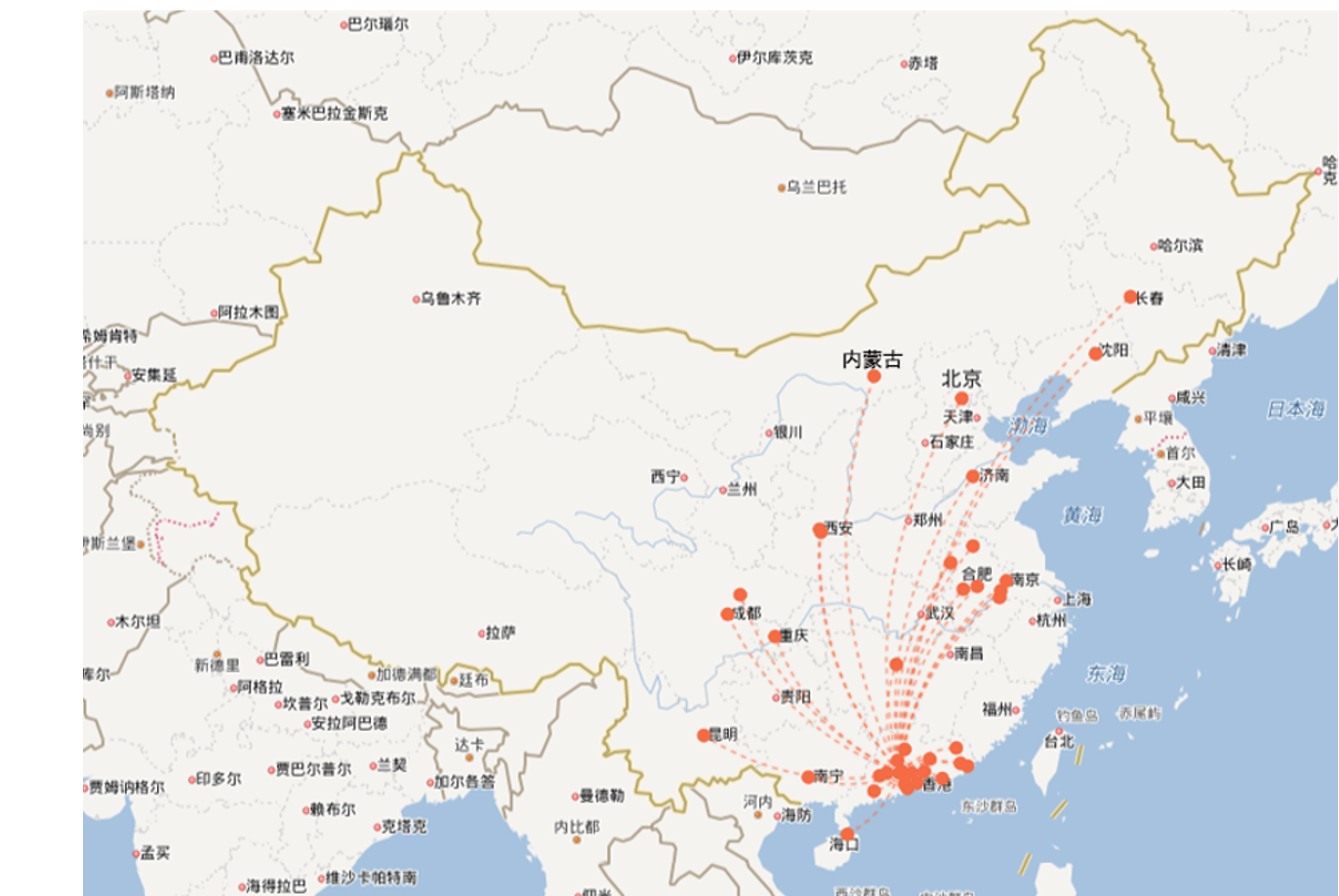 服务覆盖地图